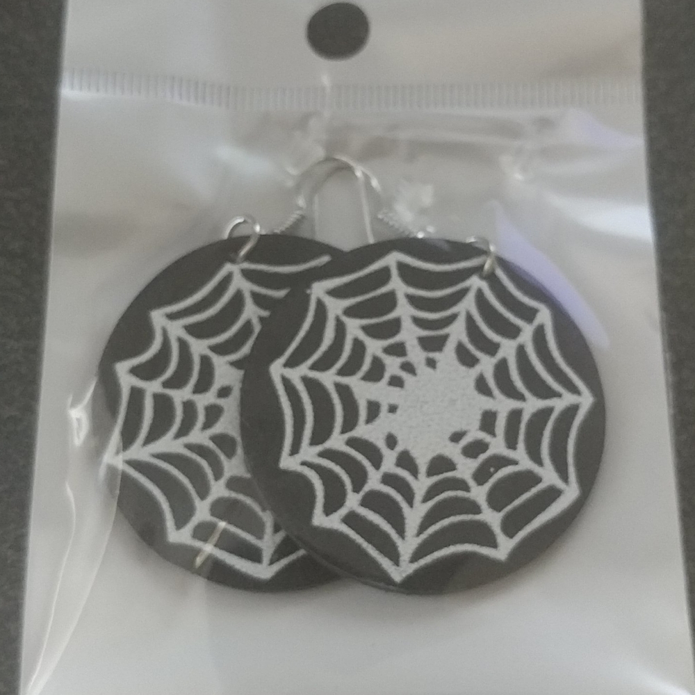 Halloween/ spider web earrings
